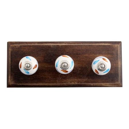 Pastele Floral Ceramic Wooden Hooks